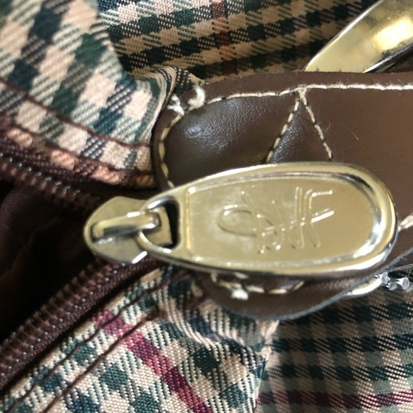 VTG DVF Plaid Weekender Carry On Personal Travel Bag Shoulder Strap Large 20X17” - Picture 11 of 13